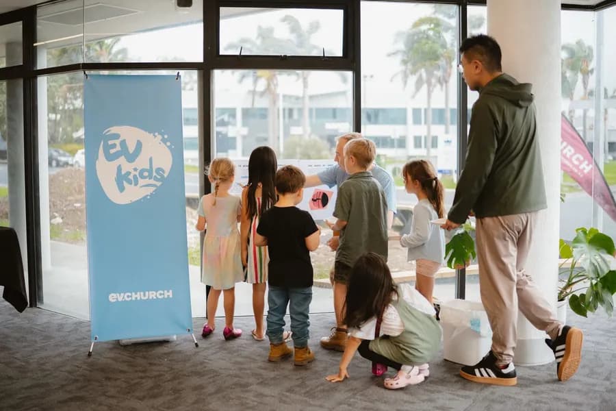 ev kids lining up for primary